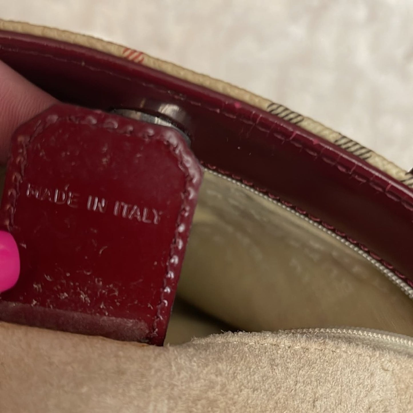Burberry PVC Tote with leather suede lining
