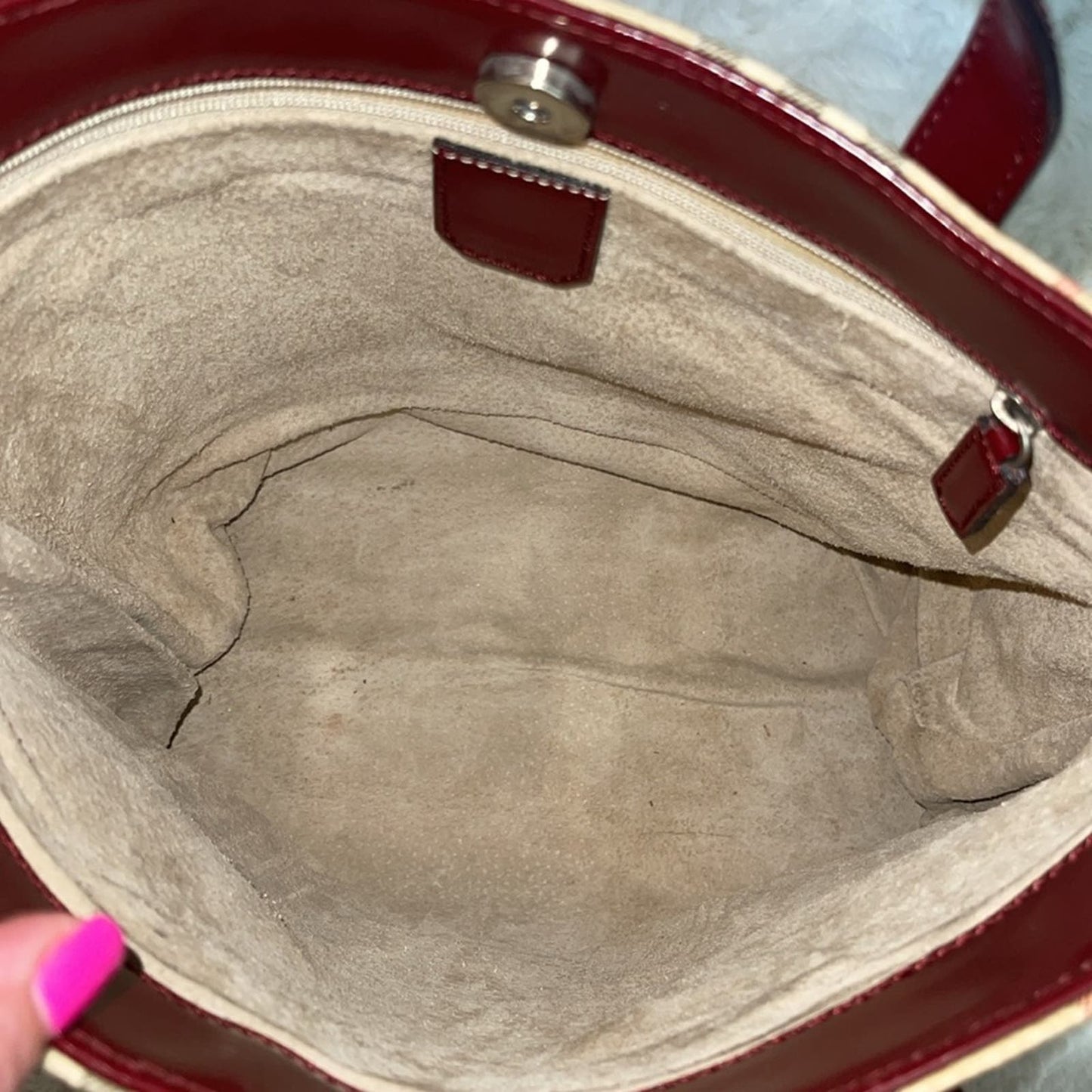 Burberry PVC Tote with leather suede lining