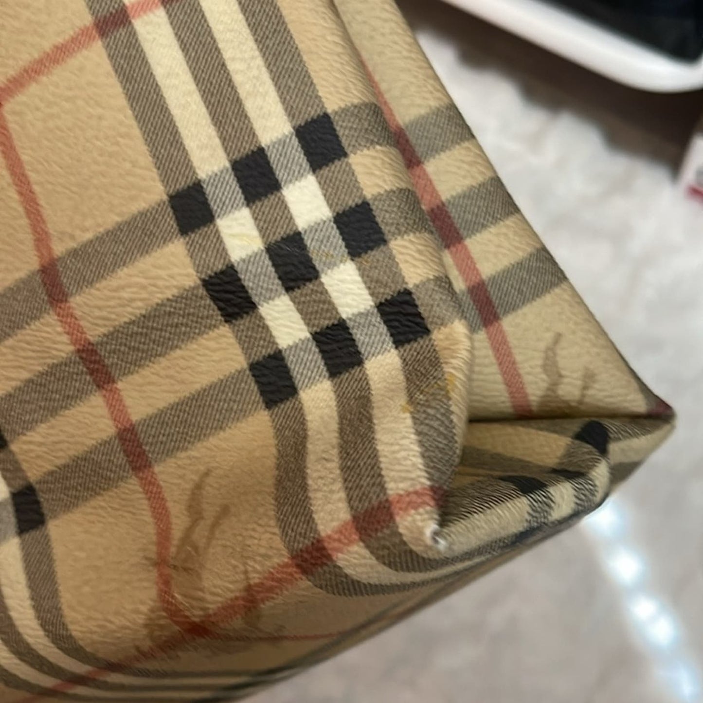 Burberry PVC Tote with leather suede lining