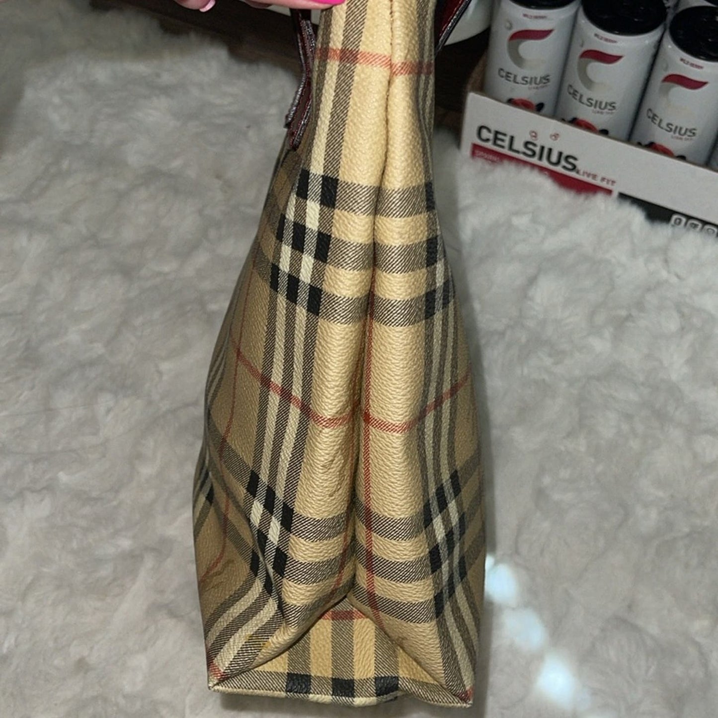 Burberry PVC Tote with leather suede lining
