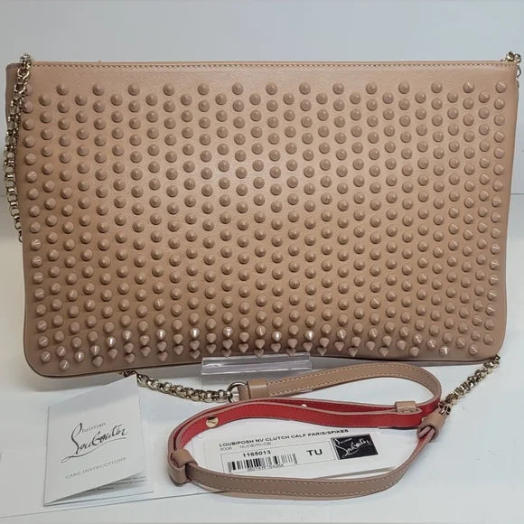 🩷Christian Louboutin nude Studded crossbody Bag🔥