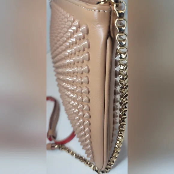 🩷Christian Louboutin nude Studded crossbody Bag🔥