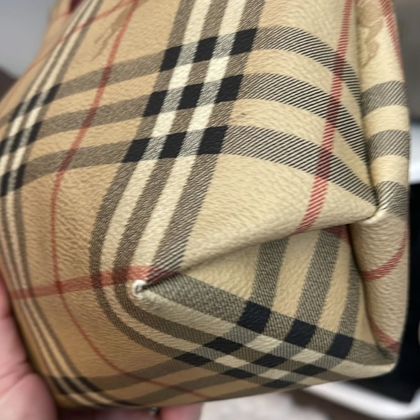 Burberry PVC Tote with leather suede lining