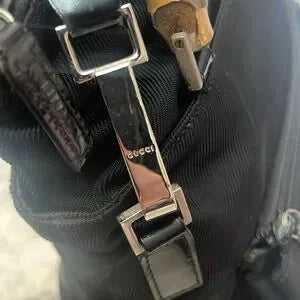 Gucci bamboo nylon crossbody bag