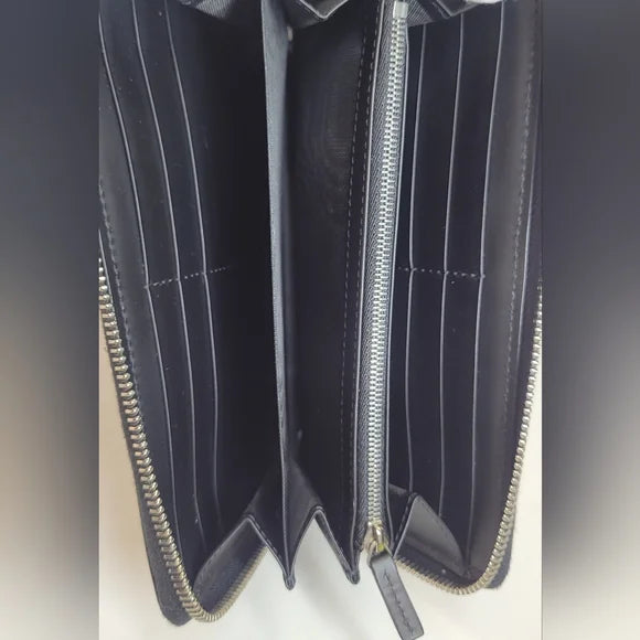 Gucci Bestiary Black GG Coated Canvas Bee Wallet