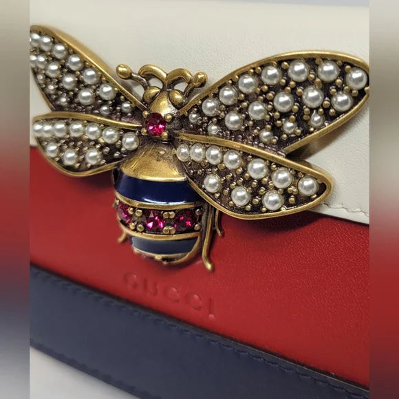 Gucci Queen Margaret Bee Leather Card Case Wallet full inclusion