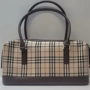 Burberry nova check canvas tote brown