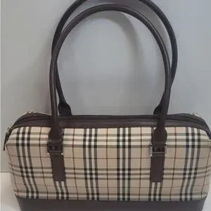 Burberry nova check canvas tote brown
