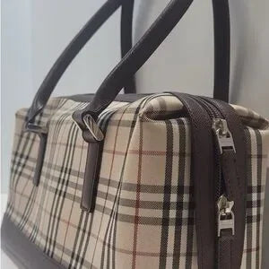 Burberry nova check canvas tote brown