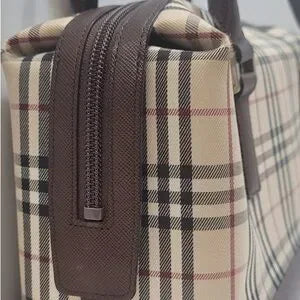 Burberry nova check canvas tote brown