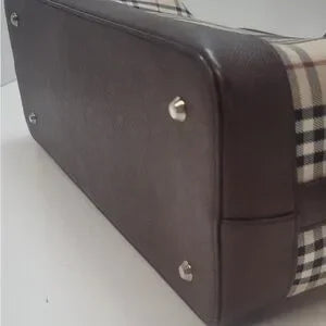 Burberry nova check canvas tote brown