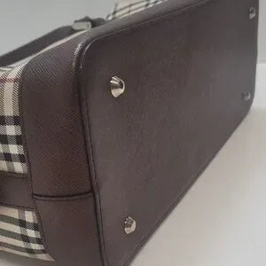 Burberry nova check canvas tote brown
