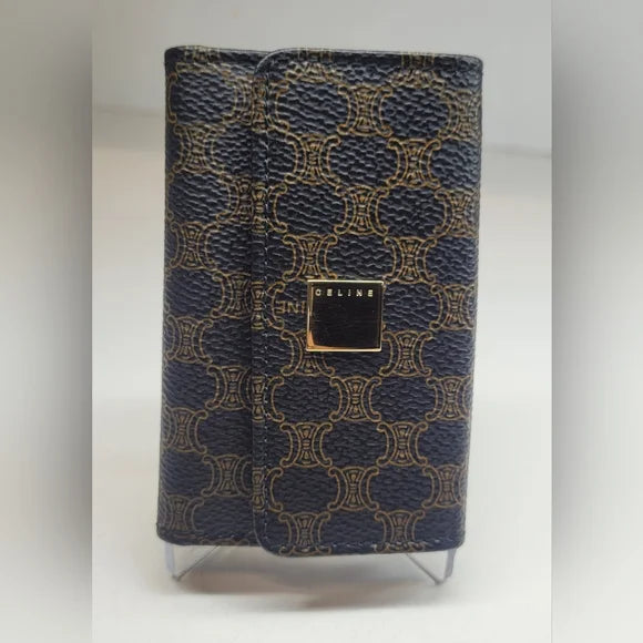 Celine Macadam Brown Leather Key Holder