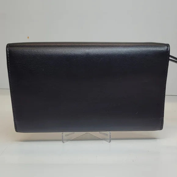 Christian Louboutin Black Leather Studded Clutch / Wristlet