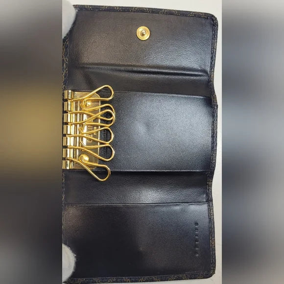 Celine Macadam Brown Leather Key Holder