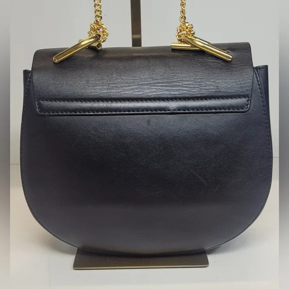Chloe Black/Beige Lambskin Drew Crossbody Bag