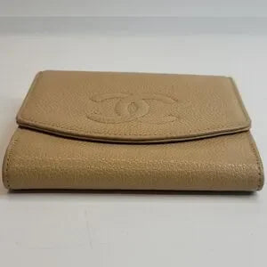 Chanel Timeless Beige Caviar BiFold Wallet