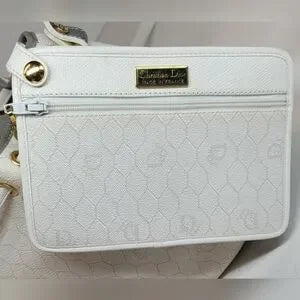 Christian Dior Vintage honeycomb white Bag,2 pieces STUNNING π₯π©·