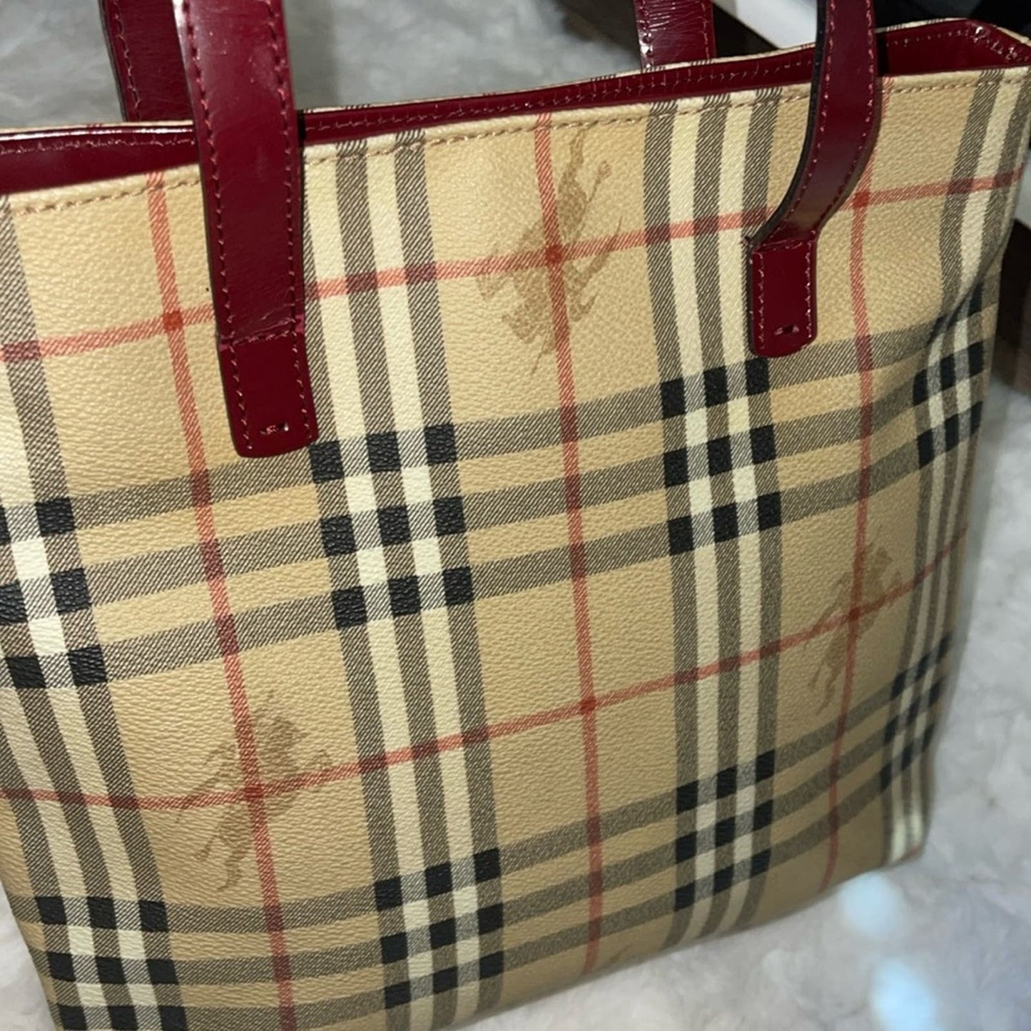 Burberry PVC Tote with leather suede lining