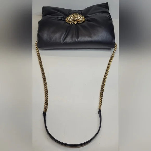 Dolce & Gabbana Devotion Lg Black Padded Calfskin Leather Bag π©·