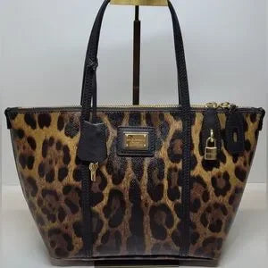 Dolce & Gabbana PVC leather leopard tote with lock & key π₯π©·