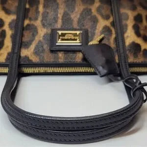 Dolce & Gabbana PVC leather leopard tote with lock & key π₯π©·
