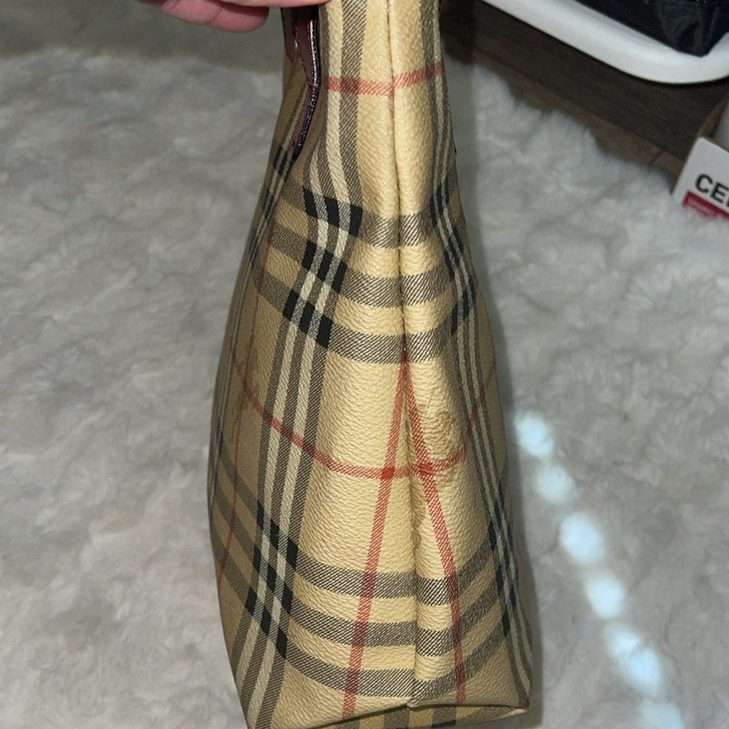 Burberry PVC Tote with leather suede lining
