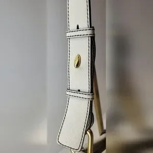 Salvatore Ferragamo White Leather Handbag with Bamboo Lock