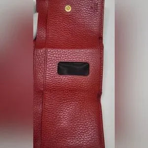 Gucci Marmont Red Pebbled Leather Compact Wallet