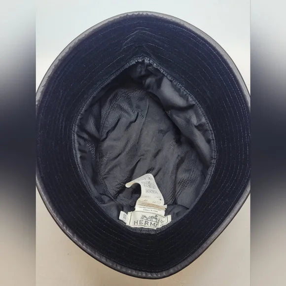 Hermes Black Velvet Bucket Hat