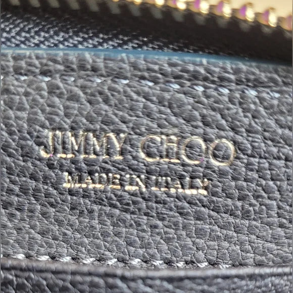 Jimmy Choo Filipa Star Studded Navy Blue Leather Wallet
