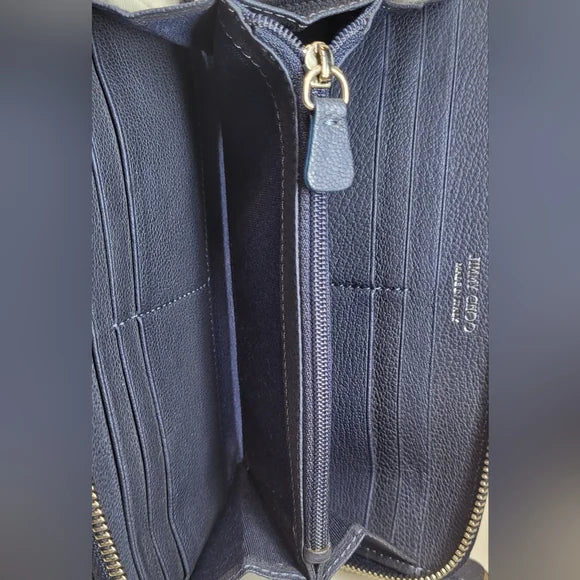 Jimmy Choo Filipa Star Studded Navy Blue Leather Wallet