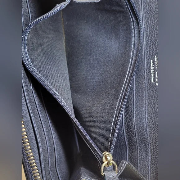 Jimmy Choo Filipa Star Studded Navy Blue Leather Wallet