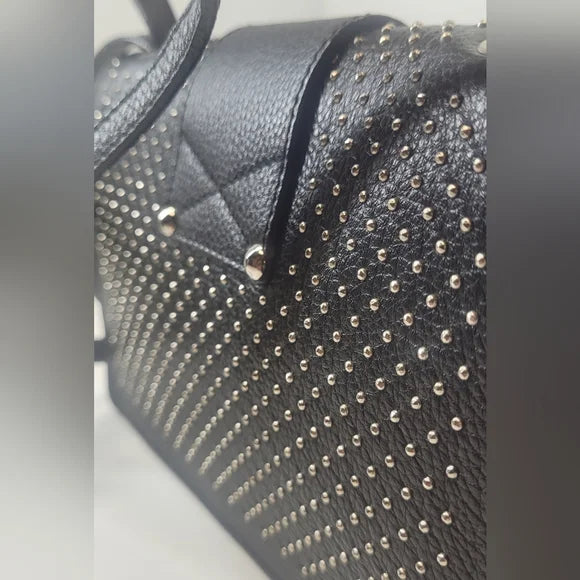 Jimmy Choo Rebel Black Leather Studded Crossbody Bag