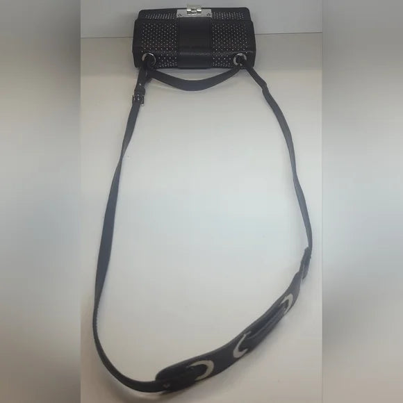Jimmy Choo Rebel Black Leather Studded Crossbody Bag