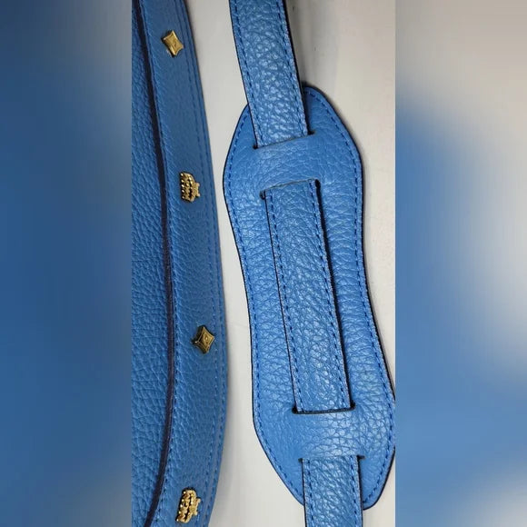 MCM Blue Leather Studded 2 Way Bag