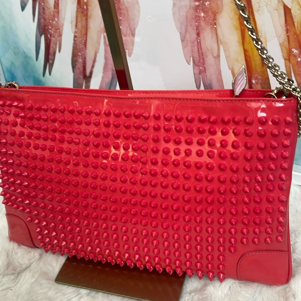 CHRISTIAN LOUBOUTIN large pink/coral crossbody/clutch bag