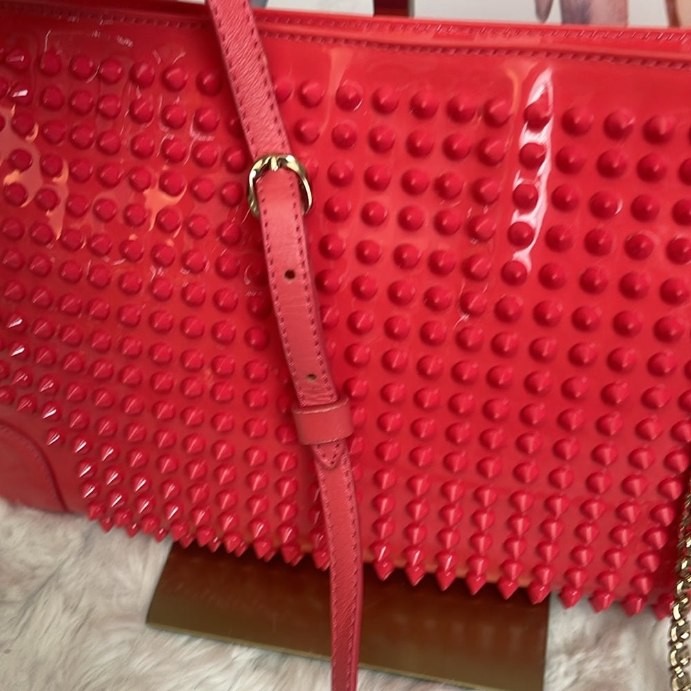 CHRISTIAN LOUBOUTIN large pink/coral crossbody/clutch bag