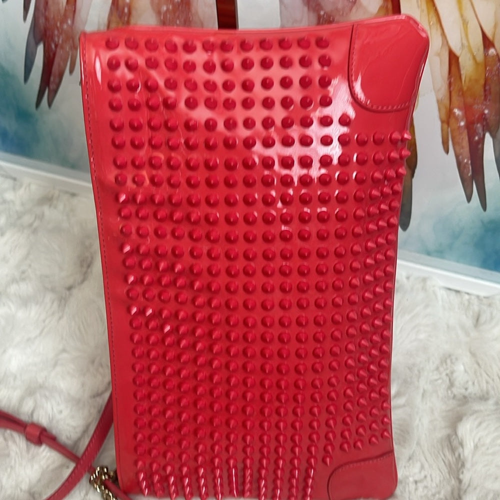 CHRISTIAN LOUBOUTIN large pink/coral crossbody/clutch bag