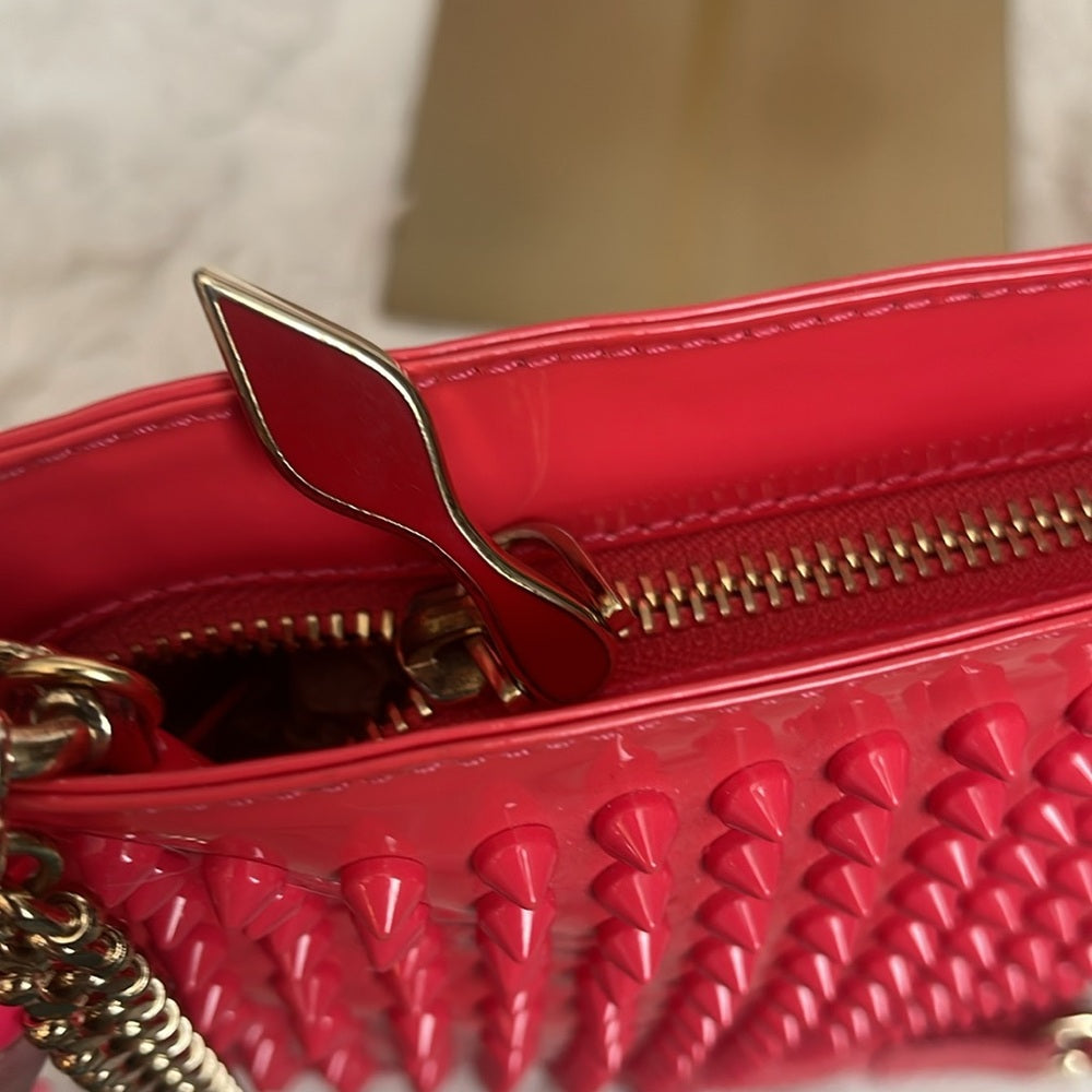 CHRISTIAN LOUBOUTIN large pink/coral crossbody/clutch bag