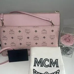 NWT MCM pink crossbody bag, dust bag, cards π₯