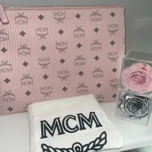 NWT MCM pink crossbody bag, dust bag, cards π₯