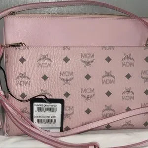 NWT MCM pink crossbody bag, dust bag, cards π₯