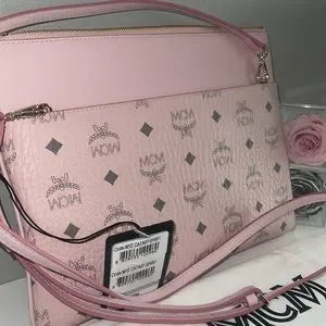 NWT MCM pink crossbody bag, dust bag, cards π₯