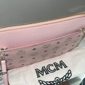NWT MCM pink crossbody bag, dust bag, cards π₯