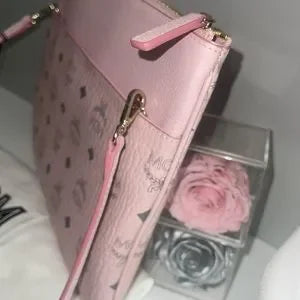 NWT MCM pink crossbody bag, dust bag, cards π₯