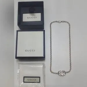 Beautiful 925 Silver Gucci interlocking full inclusion