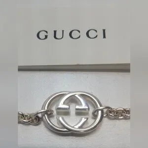 Beautiful 925 Silver Gucci interlocking full inclusion