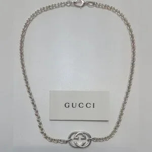 Beautiful 925 Silver Gucci interlocking full inclusion