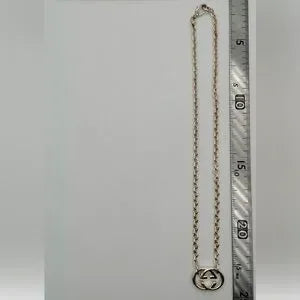 Beautiful 925 Silver Gucci interlocking full inclusion